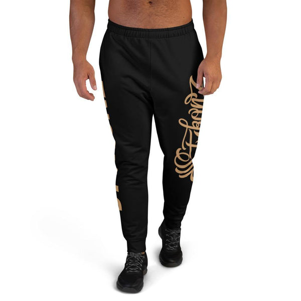 Men's Graffiti Joggers Gold on Black Scriptkonz | Hip - Hop Streetwear Joggers - Stykonz Graffiti Streetwear